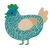 A sea and beige chicken with a double-lace pattern