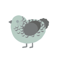 A cream and orange chicken with a half-lace pattern