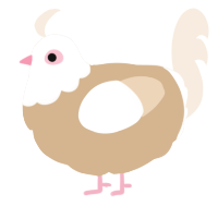 A beige and cream chicken with a head pattern