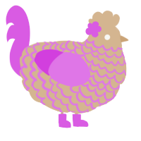 A beige and orchid chicken with a lace pattern