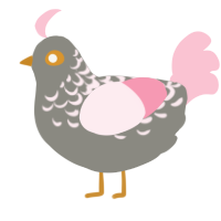 A ash and rose chicken with a half-lace pattern