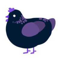 A tumblr and overcast chicken with a neck-speckle pattern