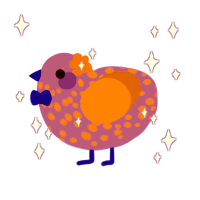 A lilac and brown chicken with a speckle pattern