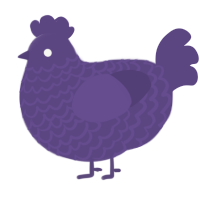 A overcast chicken with a lace pattern