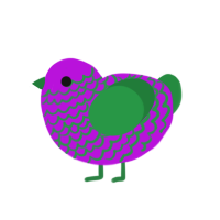 Prickly Pear, a amethyst and viridian chicken with a lace pattern