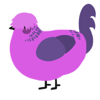A orchid and overcast chicken with a neck-band pattern