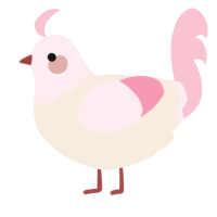 A cream and rose chicken with a head pattern