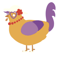 A gold and indigo chicken