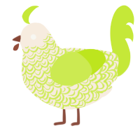 A cream and lime chicken with a double-lace pattern