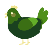 A pink and orchid chicken with a head pattern