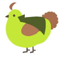 A lime and brown chicken