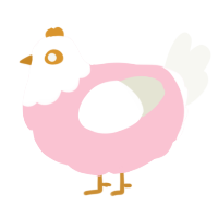 A rose and white chicken with a head pattern