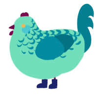 A mint and sea chicken with a half-lace pattern