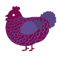 A wine and overcast chicken with a lace pattern