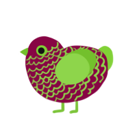 Chill Strawberry, a maroon and grass chicken with a lace pattern