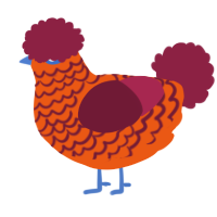 A sky and mint chicken with a lace pattern
