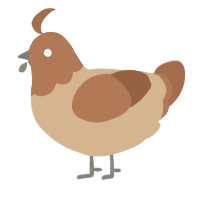 A beige and brown chicken with a head pattern