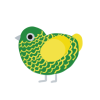 (unnamed), a viridian and yellow chicken with a lace pattern