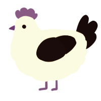 A white and black chicken