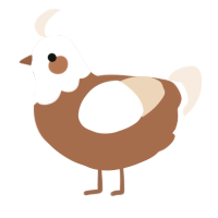 A brown and cream chicken with a head pattern