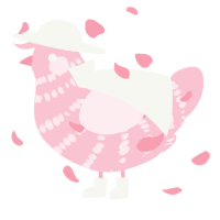 A rose chicken with a bar pattern