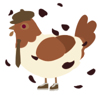 A cream and russet chicken with a head pattern