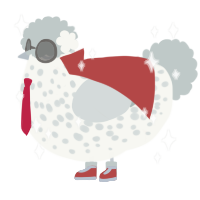 A white and silver chicken with a speckle pattern
