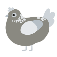 A ash and mist chicken with a neck-speckle pattern