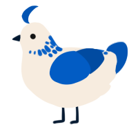 A cream and ultramarine chicken with a neck-speckle pattern