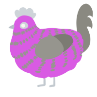 A orchid and ash chicken with a bar pattern