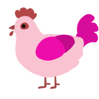 A rose and fuchsia chicken