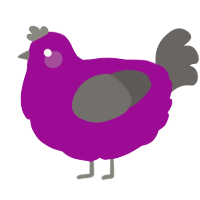 A plum and grey chicken