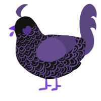 A black and overcast chicken with a double-lace pattern