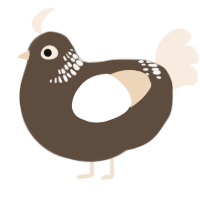 A bark and cream chicken with a neck-band pattern