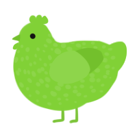 A grass chicken with a speckle pattern