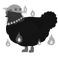 A black chicken with a double-lace pattern