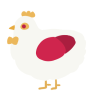A white and crimson chicken
