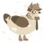 A beige and bark chicken with a neck-band pattern