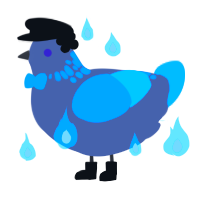A ash and vermilion chicken with a neck-speckle pattern