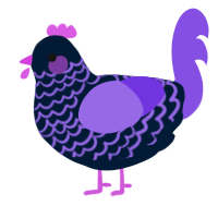 A tumblr and blurple chicken with a lace pattern