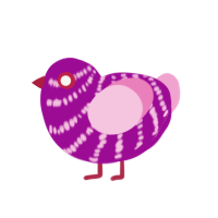 (unnamed), a plum and pink chicken with a bar pattern