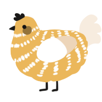 A honey and cream chicken with a bar pattern
