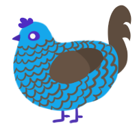 A sky and bark chicken with a lace pattern