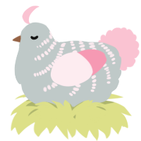 A silver and rose chicken with a half-bar pattern