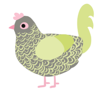 A ash and lemon chicken with a double-lace pattern