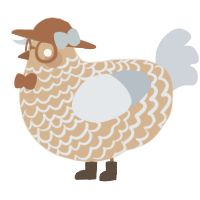A beige and mist chicken with a lace pattern