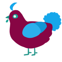 A maroon and sky chicken