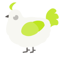 A white and lime chicken