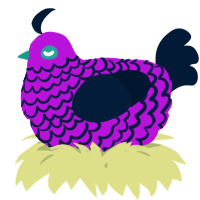 A amethyst and tumblr chicken with a lace pattern