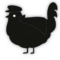 A black chicken with a speckle pattern
